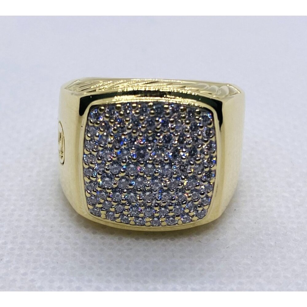 David Yurman 18K Yellow Gold Signet Diamond Ring HEAVY!